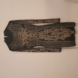 Fashion Nova Dynasty Studded Dress Black & Gold